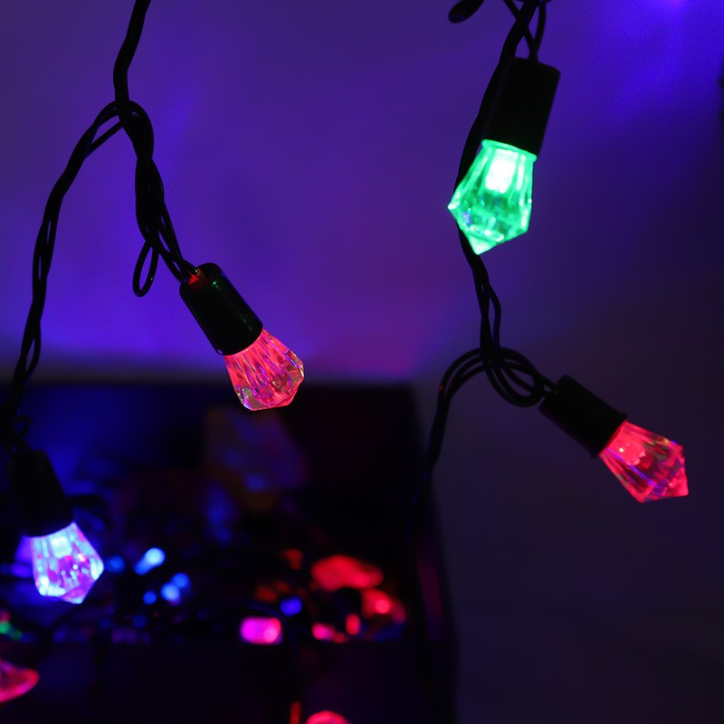 Instalație de Crăciun Liniara RGRB, 10 M , 40 LED , Model Diamant , Interconectabila , Lumina Multicolora