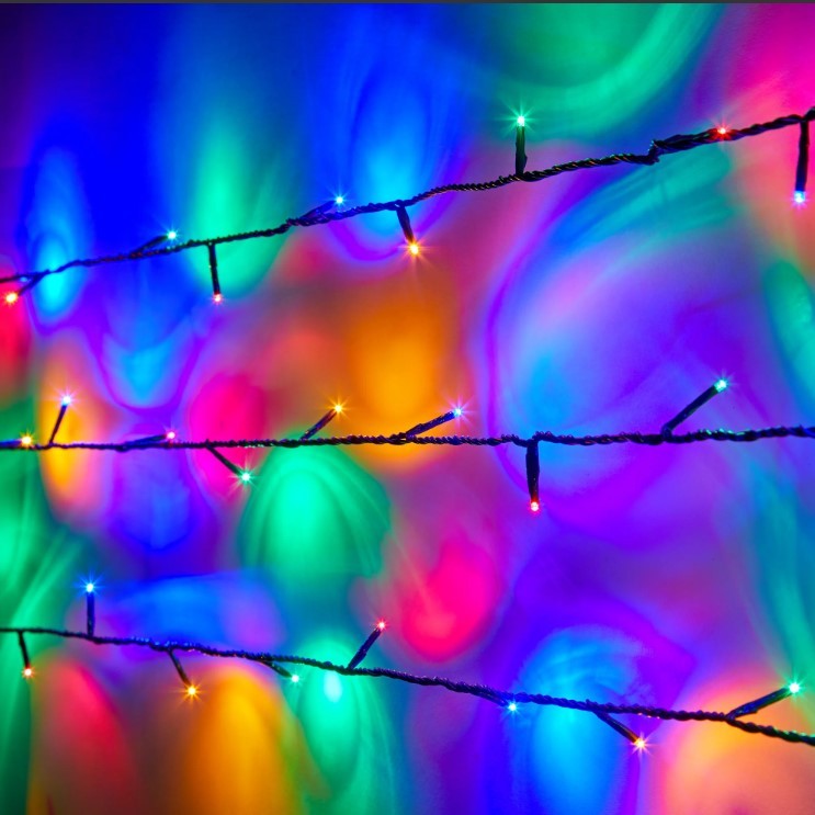 Instalație de Crăciun Liniara 9 m , 1 m cablu alimentare, 8 jocuri de lumini, 100 LED Multicolor