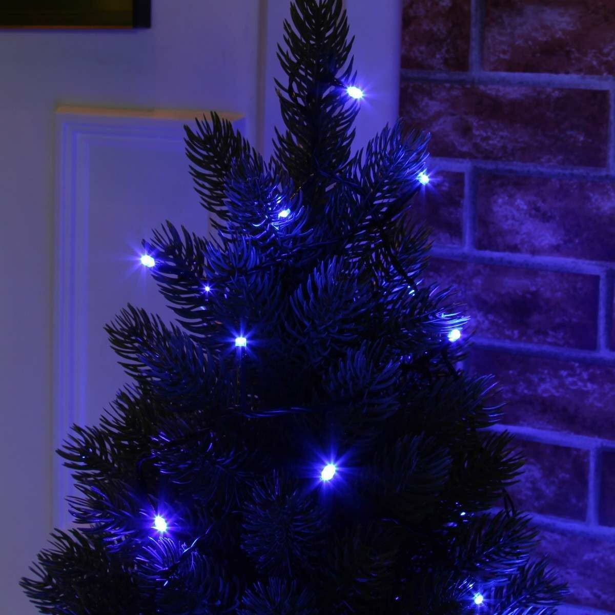 Instalație de Crăciun Liniara 9 m , 100 LED , 8 jocuri de lumini, Lumina Albastra