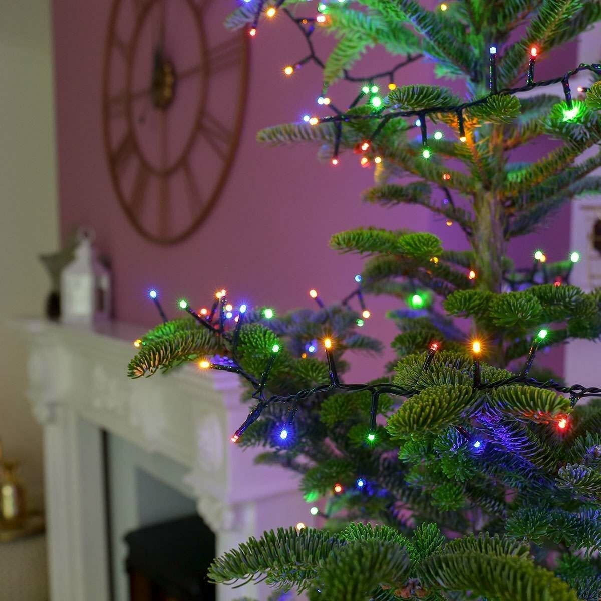 Instalație de Crăciun Liniara 9 m , 1 m cablu alimentare, 8 jocuri de lumini, 100 LED Multicolor
