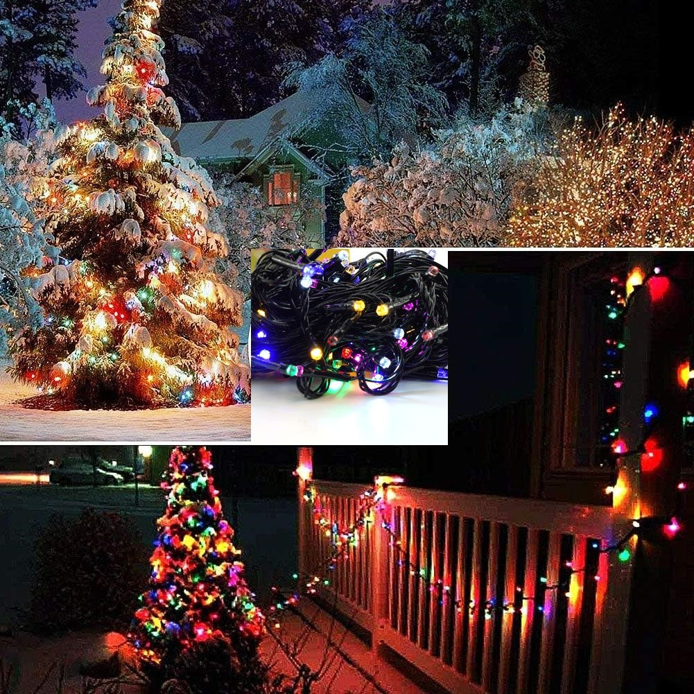 Instalație de Crăciun Liniara 16 m, 200 LED, 8 jocuri de lumini, beculeț in 6 colțuri, Lumina Multicolora