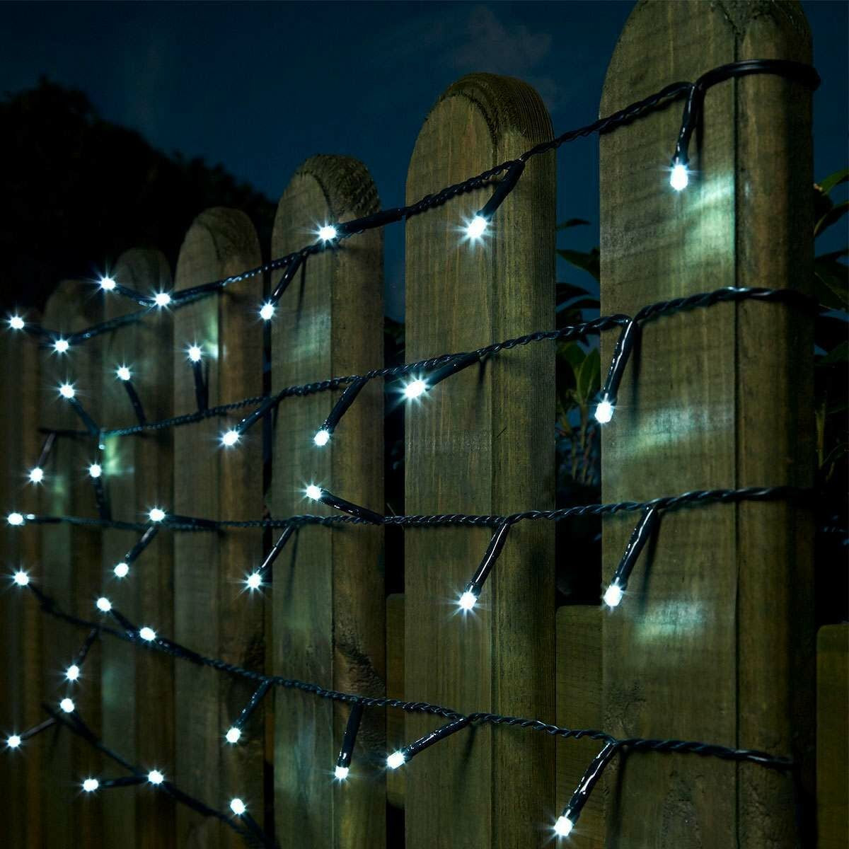 Instalație de Crăciun Liniara 16m ,200 LED, 8 jocuri de lumini, Alb Rece
