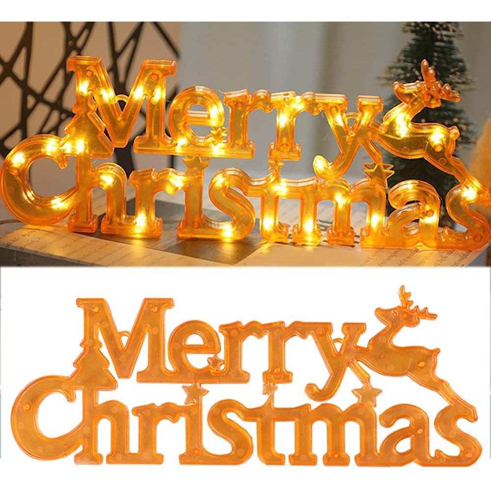 Instalație LED de Crăciun Litere 3D "Merry Christmas", Alb Cald