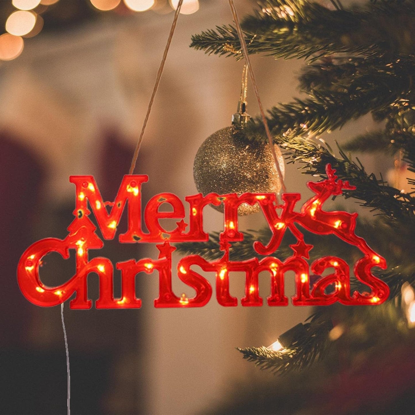 Instalație LED de Crăciun , Litere 3D "Merry Christmas"