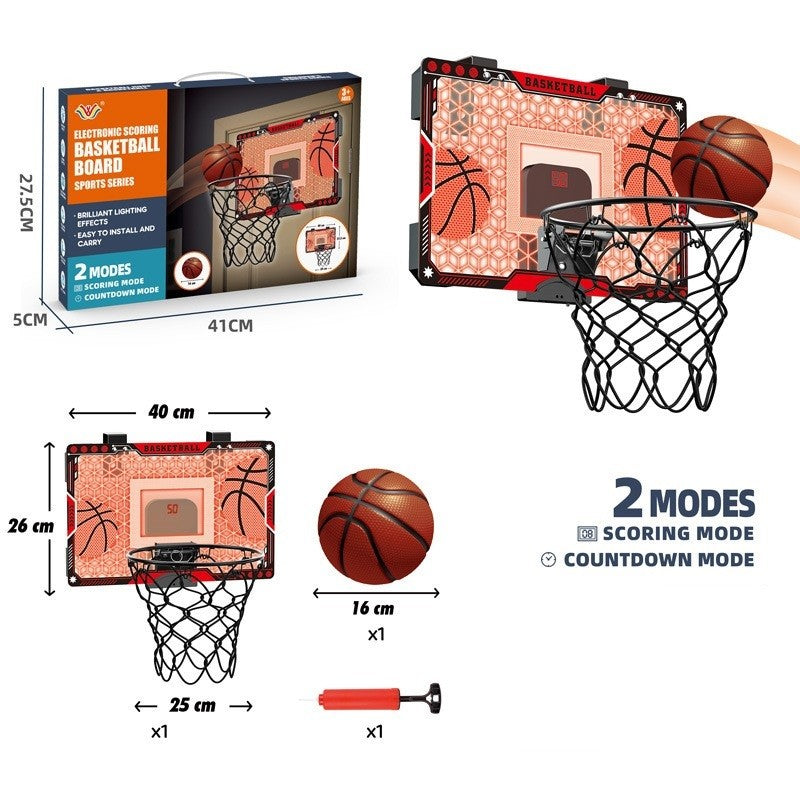 Cos de Baschet pentru copii , cu tablou de bord electronic , Minge si Pompa incluse