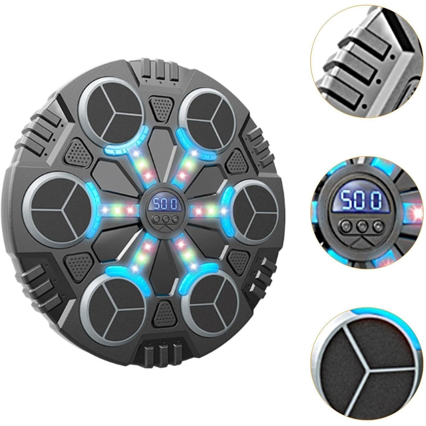 Jucărie de Boxat 6 TINTE cu Muzica si Lumini, Bluetooth, încărcare usb, 32x27x3.5cm 930 grame - MANUSI INCLUSE