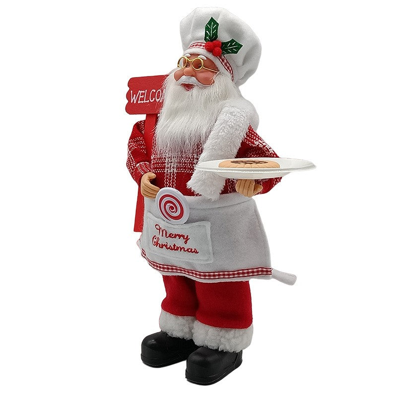 Figurină Decorativă Crăciun, Moș Crăciun Bucătar, 30cm