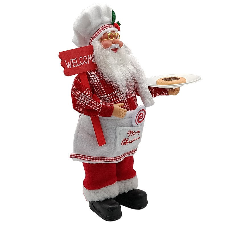 Figurină Decorativă Crăciun, Moș Crăciun Bucătar, 30cm