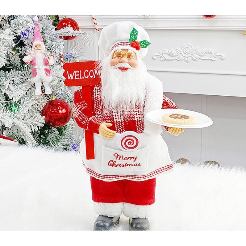 Figurină Decorativă Crăciun, Moș Crăciun Bucătar, 30cm