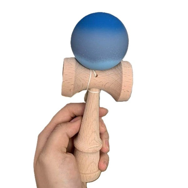 Jucărie KENDAMA din Lemn, 18 cm Gradient Albastru-Gri-Bleu