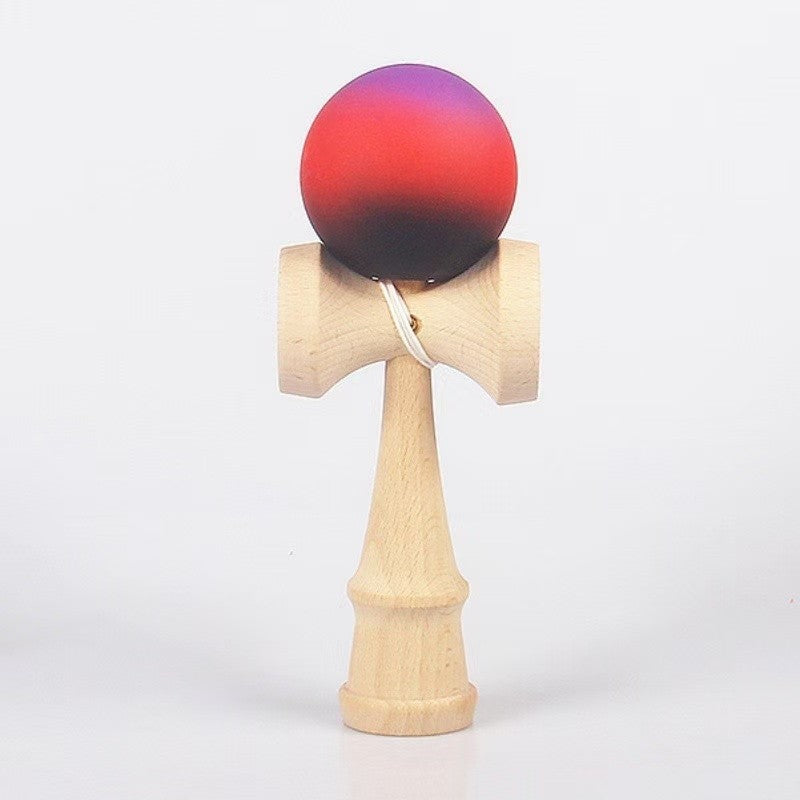 Jucărie KENDAMA din Lemn, 18 cm Gradient Mov-Rosu-Negru