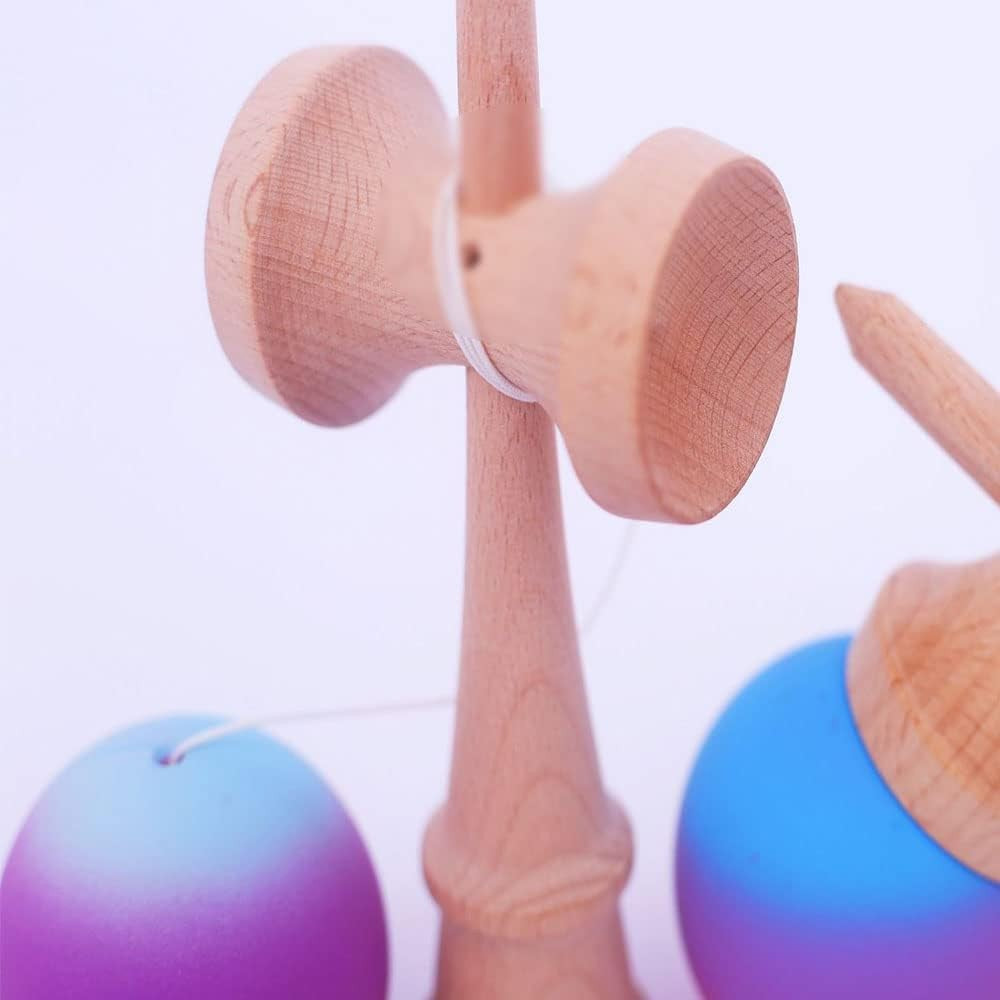Jucărie KENDAMA din Lemn, 18 cm Gradient Roz-Mov-Albastru