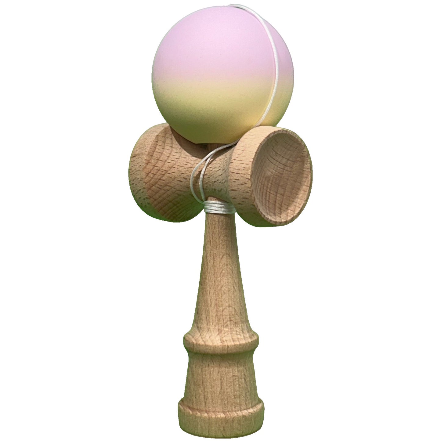 Jucărie KENDAMA din Lemn, 18 cm Gradient Roz deschis-Galben deschis