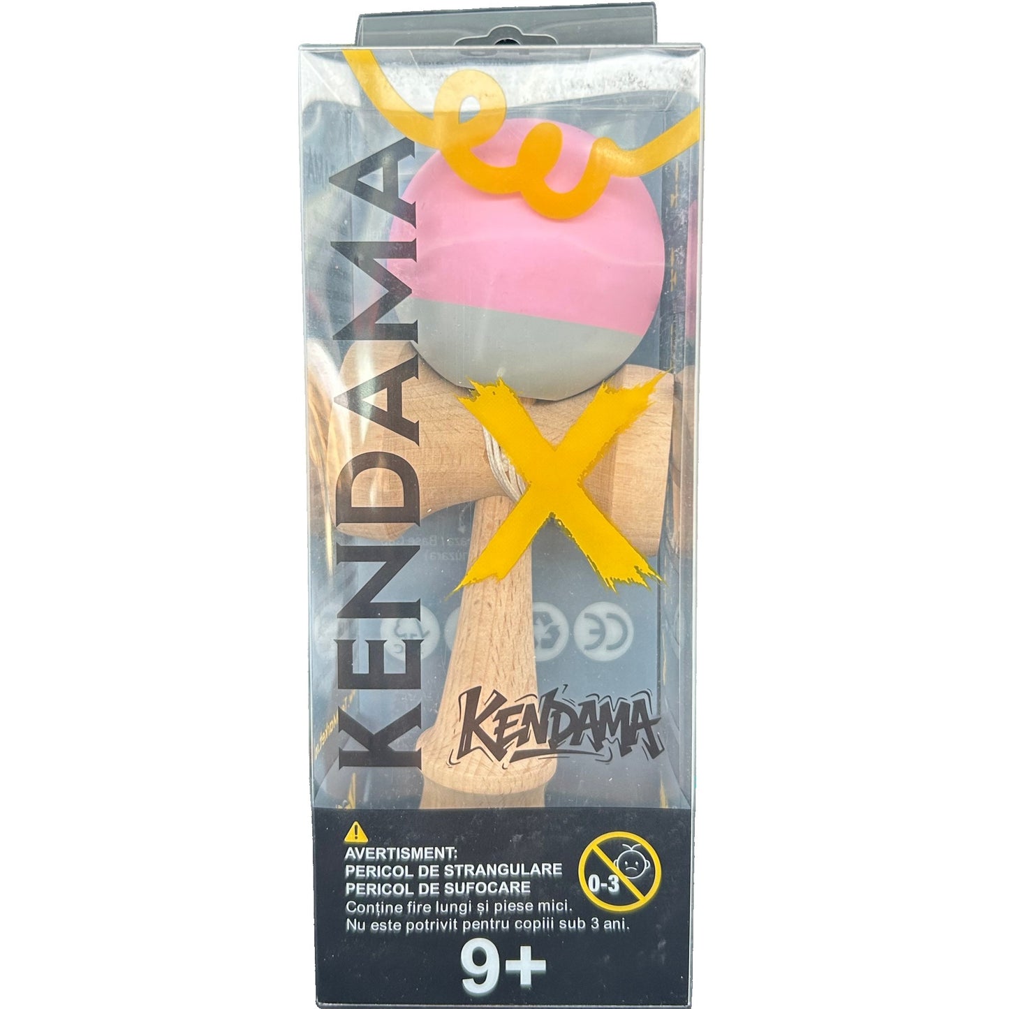 Jucărie KENDAMA din Lemn, 18 cm Gradient Maro-Bej-Roz