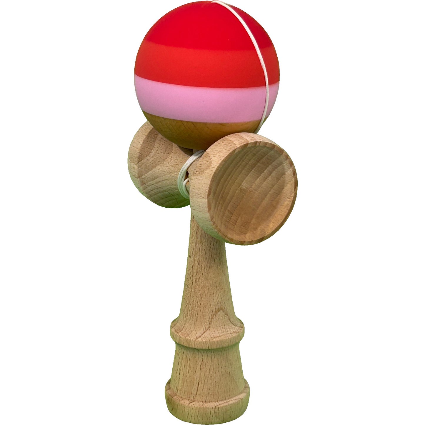 Jucărie KENDAMA din Lemn, 18 cm Multicolor Roșu închis-Rosu-Alb