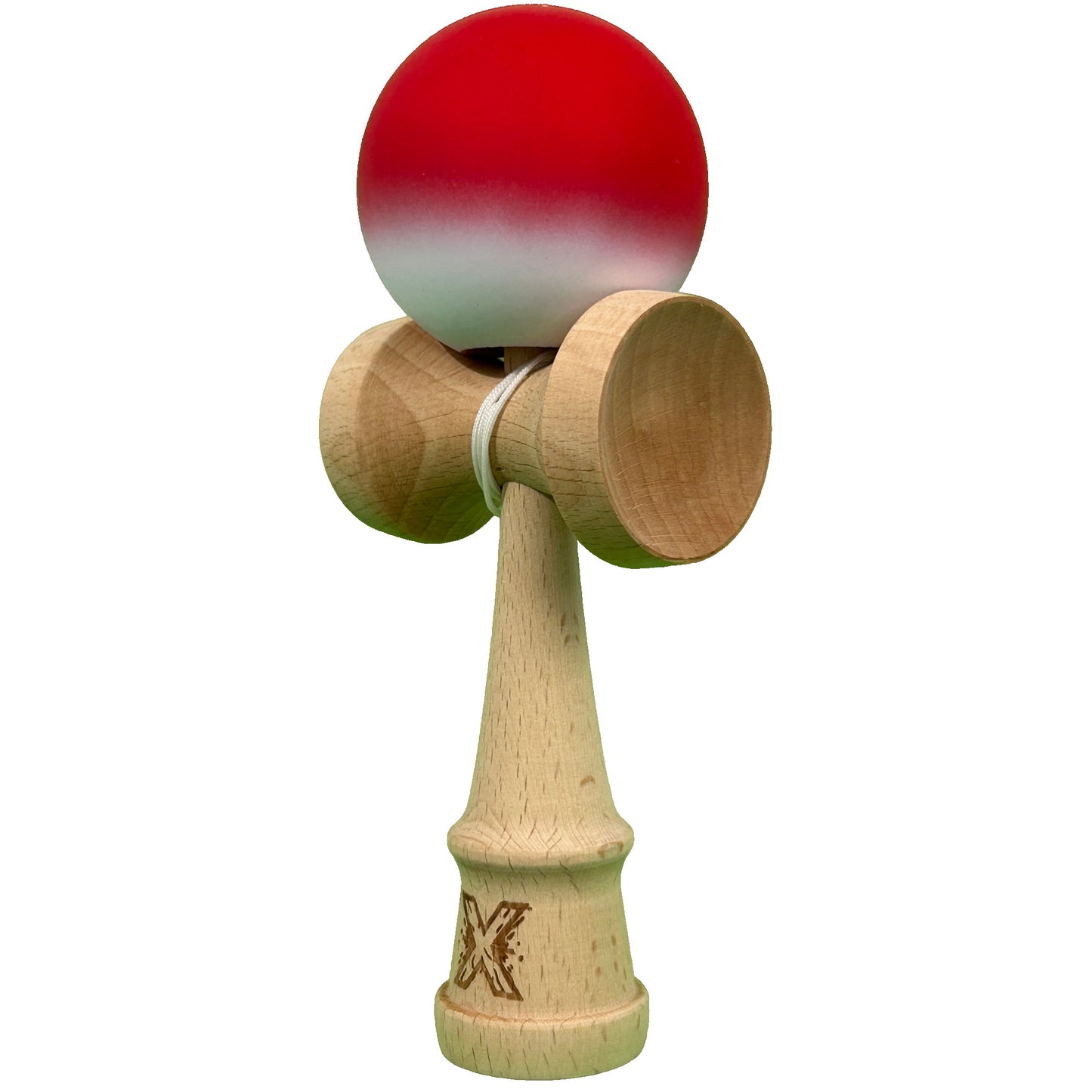 Jucărie KENDAMA din Lemn, 18 cm Gradient Roșu-Alb