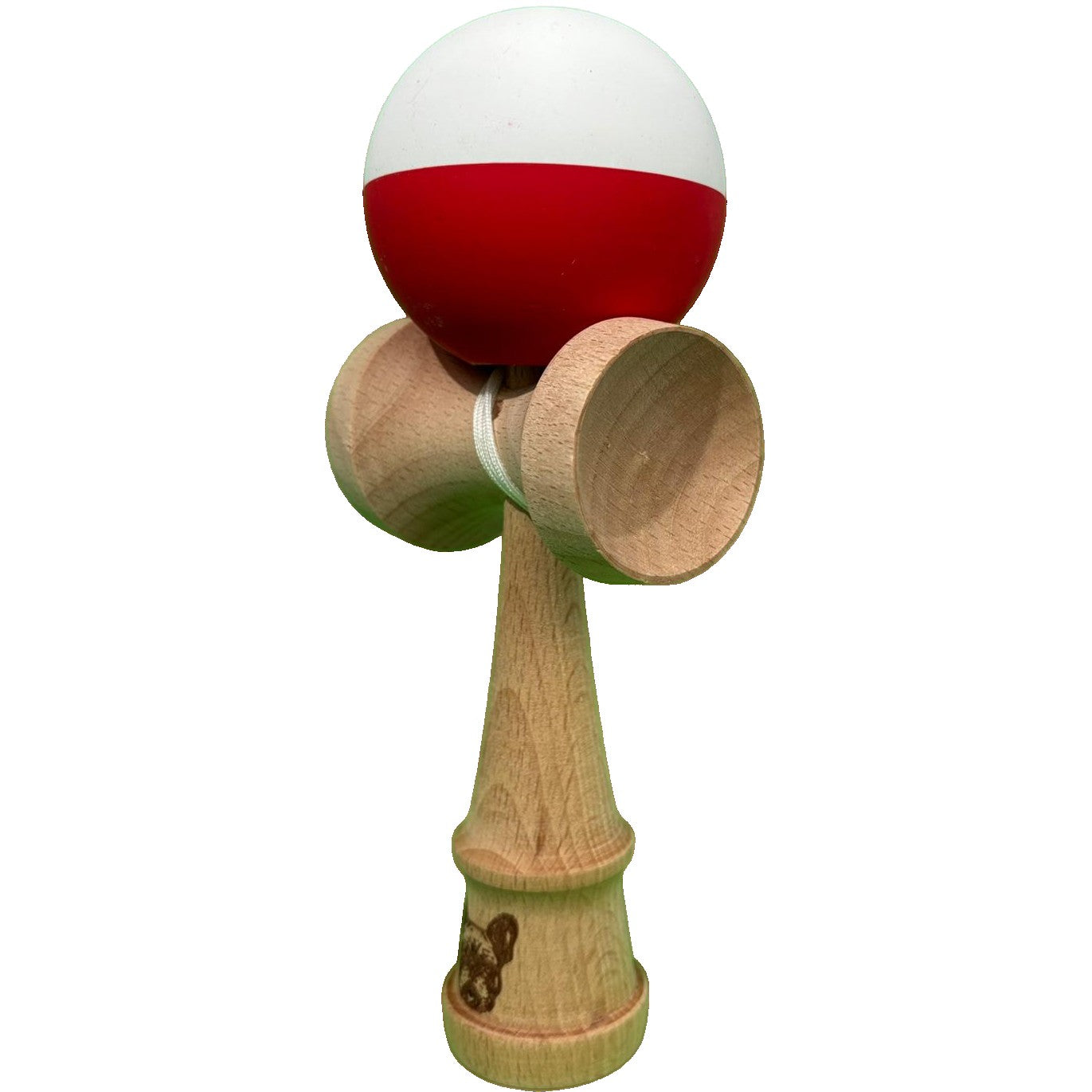 Jucărie KENDAMA din Lemn, 18 cm Multicolor Alb-Rosu