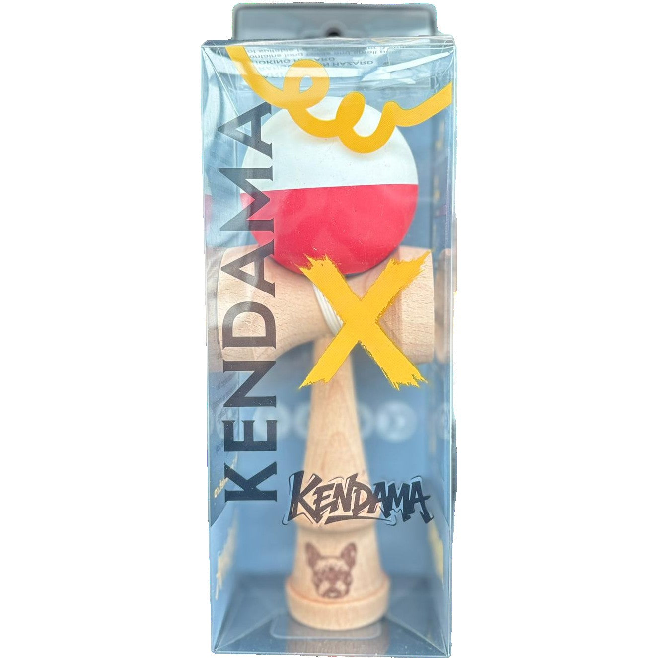 Jucărie KENDAMA din Lemn, 18 cm Multicolor Alb-Rosu