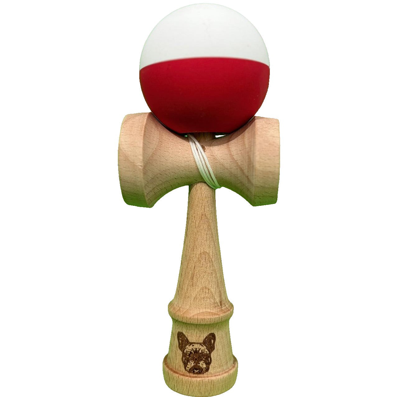 Jucărie KENDAMA din Lemn, 18 cm Multicolor Alb-Rosu