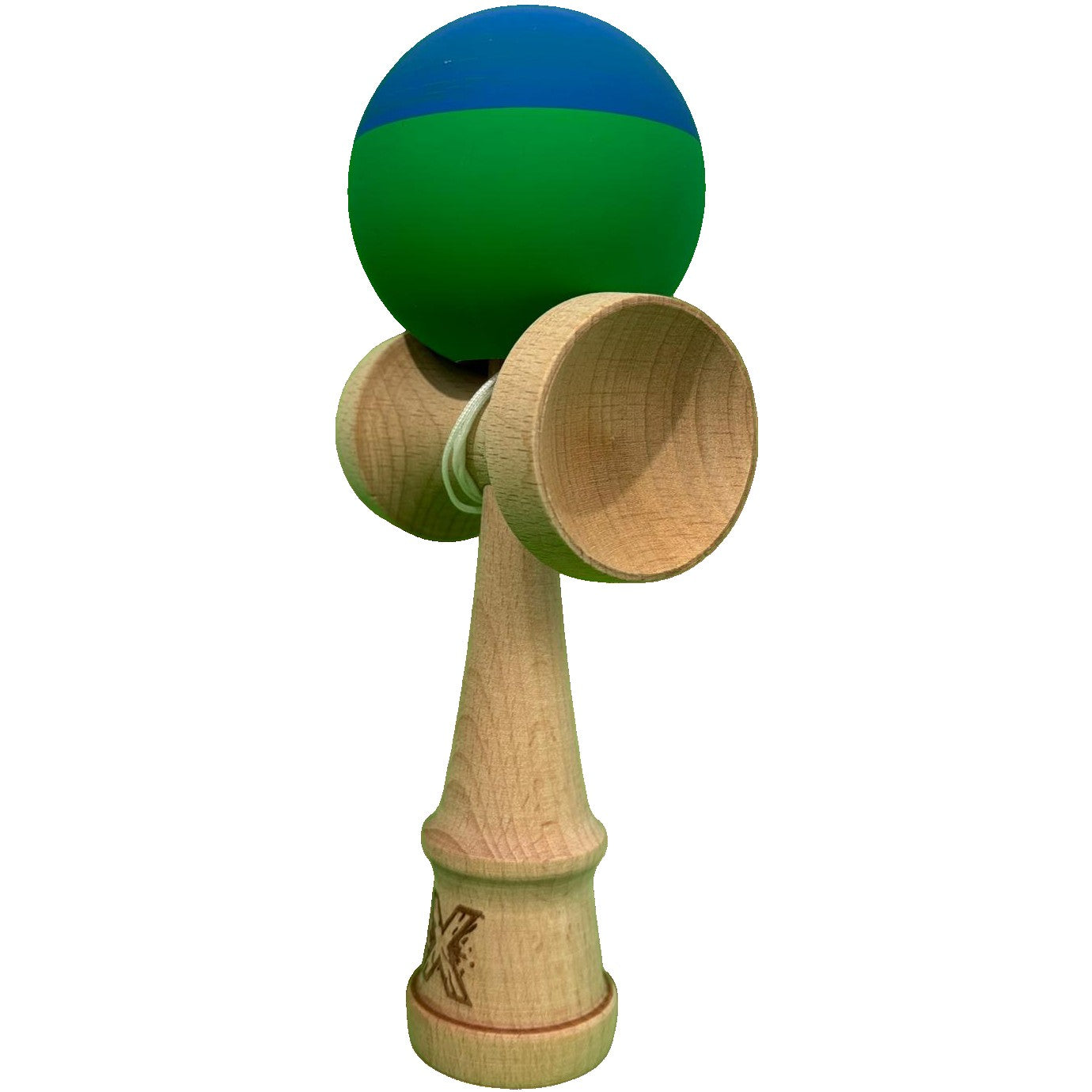 Jucărie KENDAMA din Lemn, 18 cm Albastru-Verde