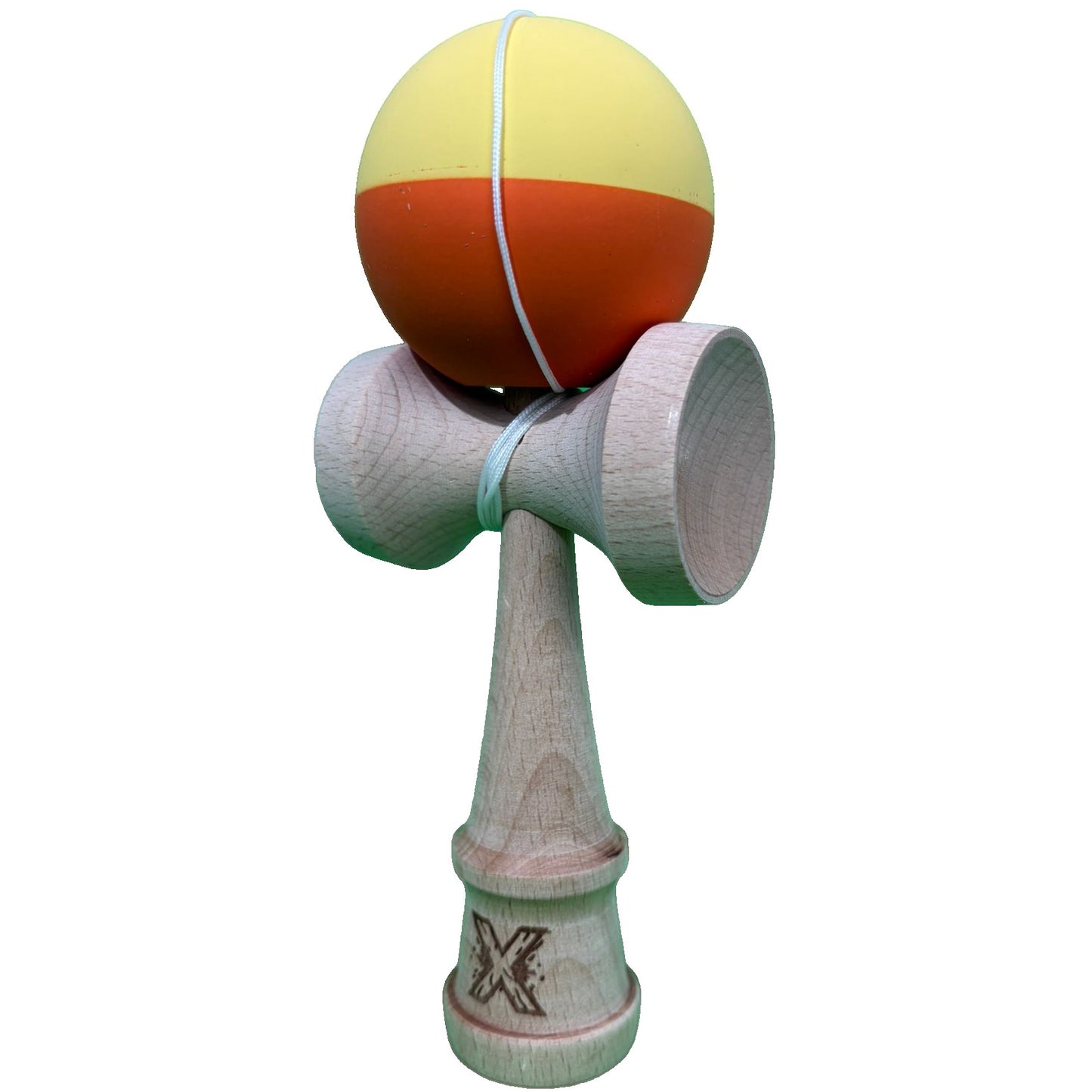 Jucărie KENDAMA din Lemn, 18 cm Galben Portocaliu