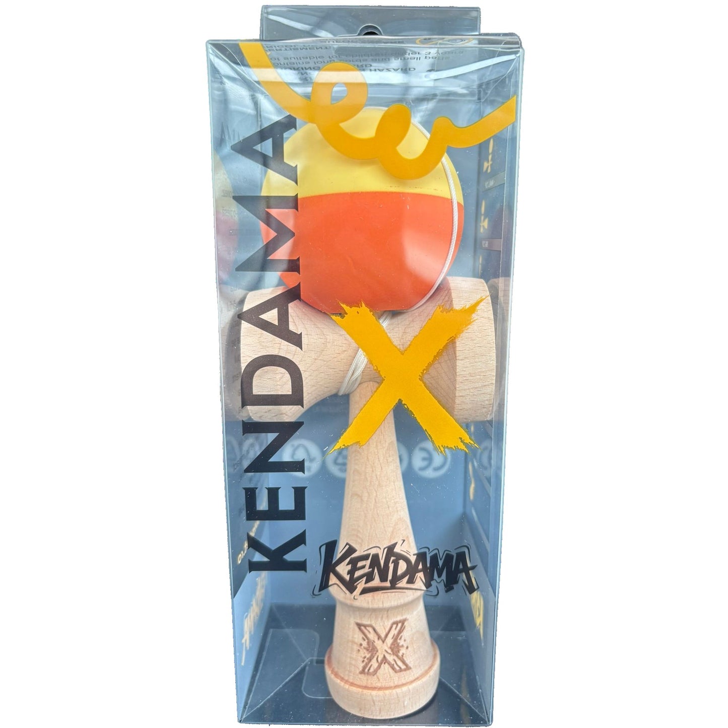 Jucărie KENDAMA din Lemn, 18 cm Galben Portocaliu