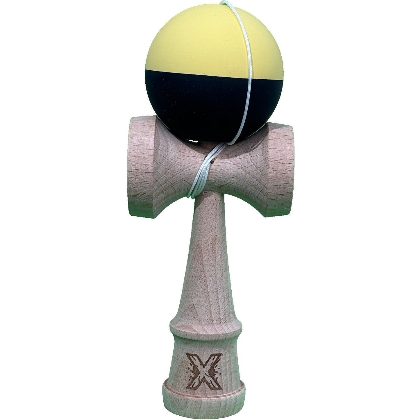 Jucărie KENDAMA din Lemn, 18 cm Model Gradient Galben-Negru