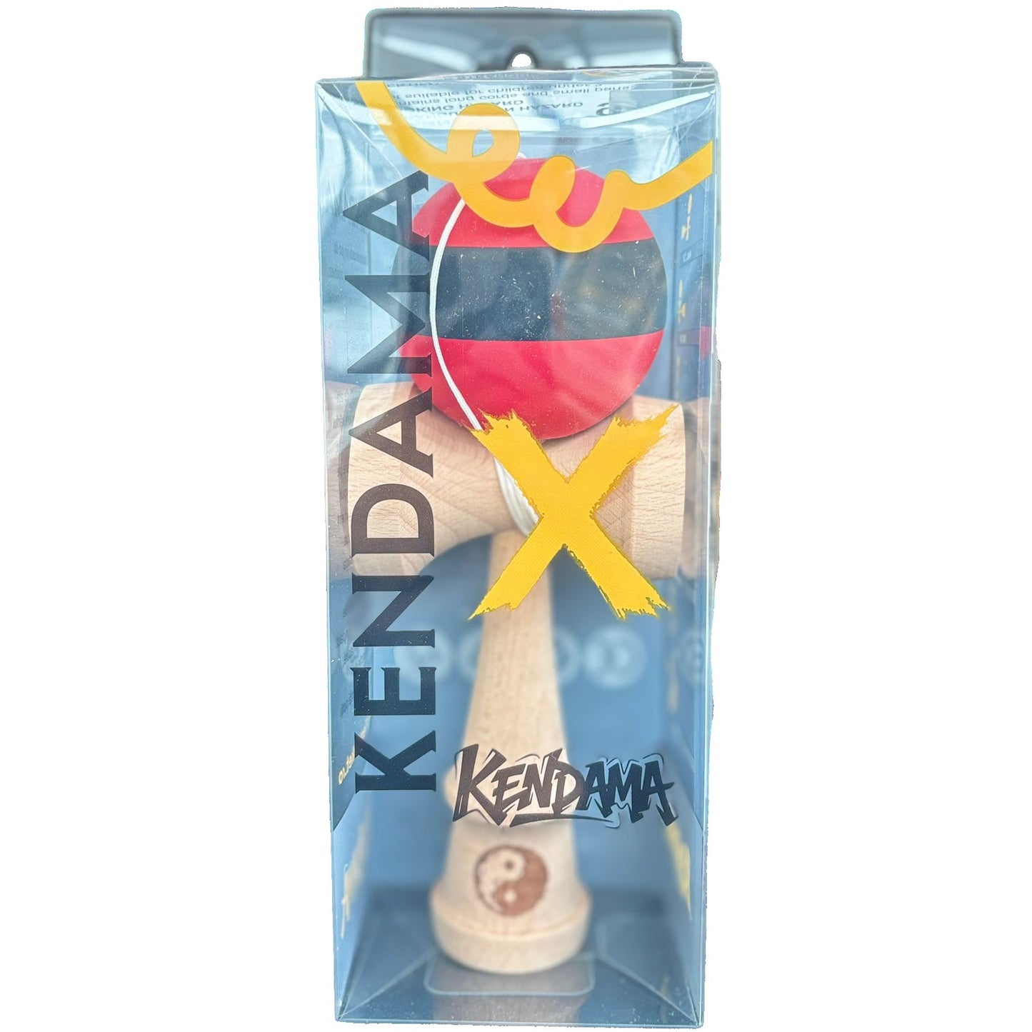 Jucărie KENDAMA din Lemn, 18 cm Model Roșu-Negru