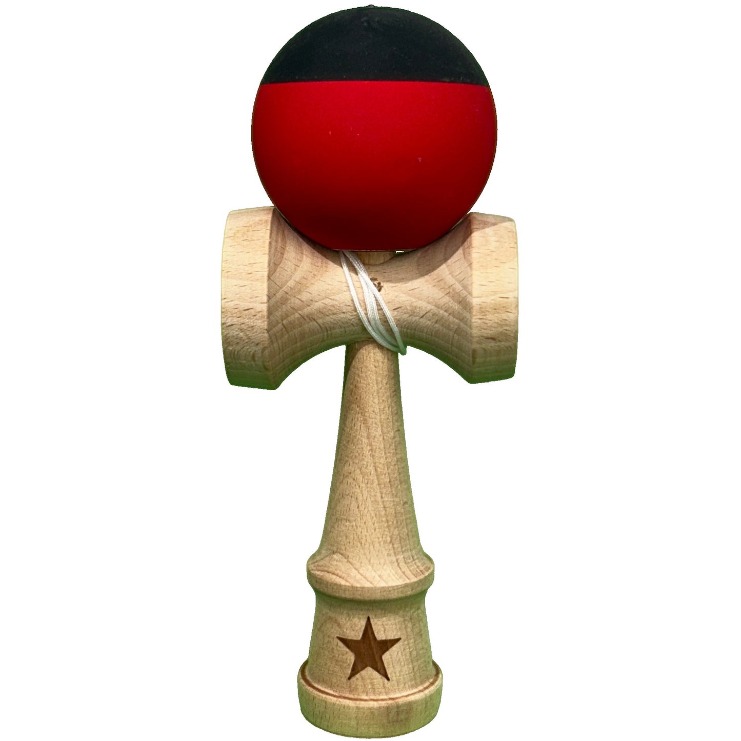 Jucărie KENDAMA din Lemn, 18 cm Multicolor Roșu-Negru