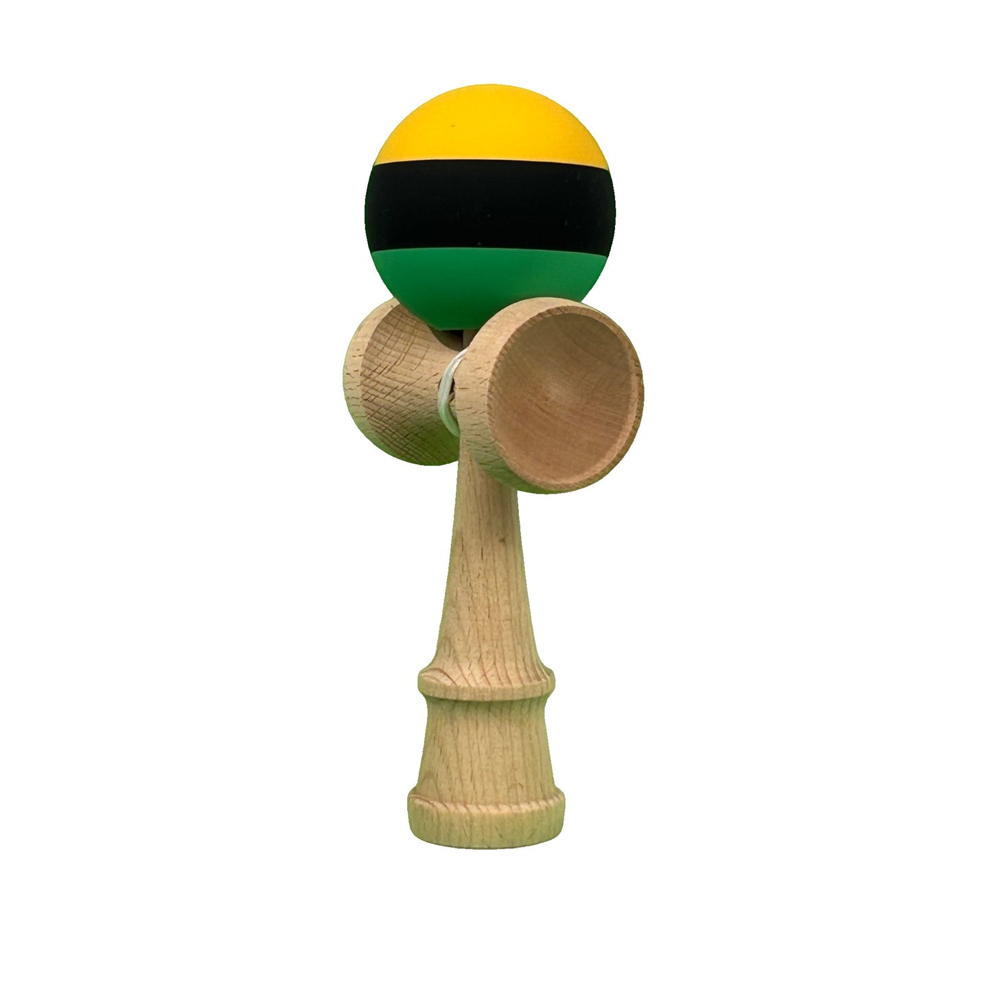 Jucărie KENDAMA din Lemn, 18 cm Multicolor Galben-Negru-Verde
