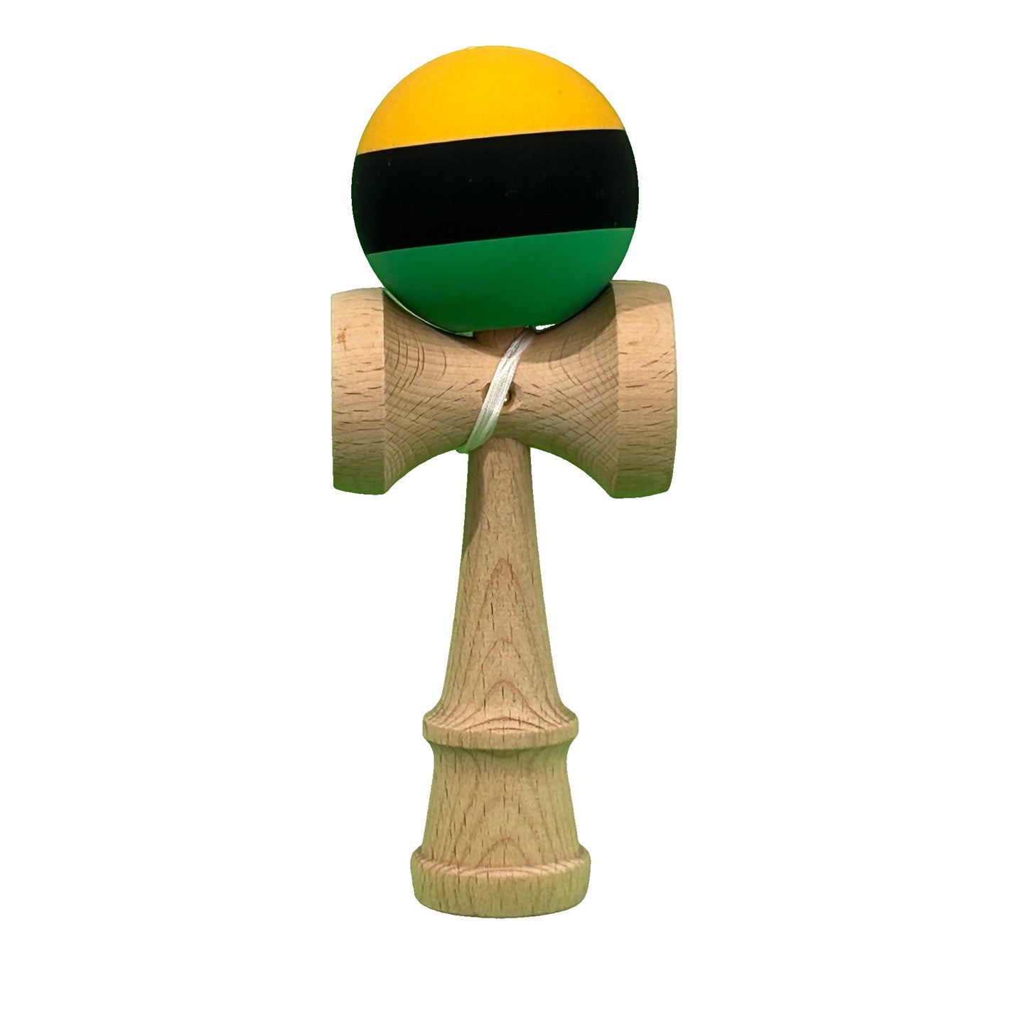 Jucărie KENDAMA din Lemn, 18 cm Multicolor Galben-Negru-Verde