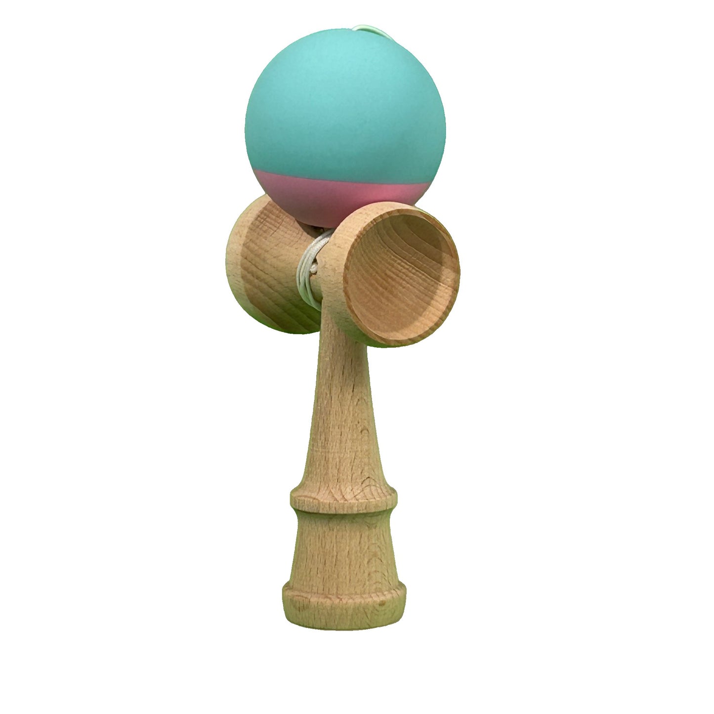 Jucărie KENDAMA din Lemn, 18 cm Bicolor Turcoaz-Roz