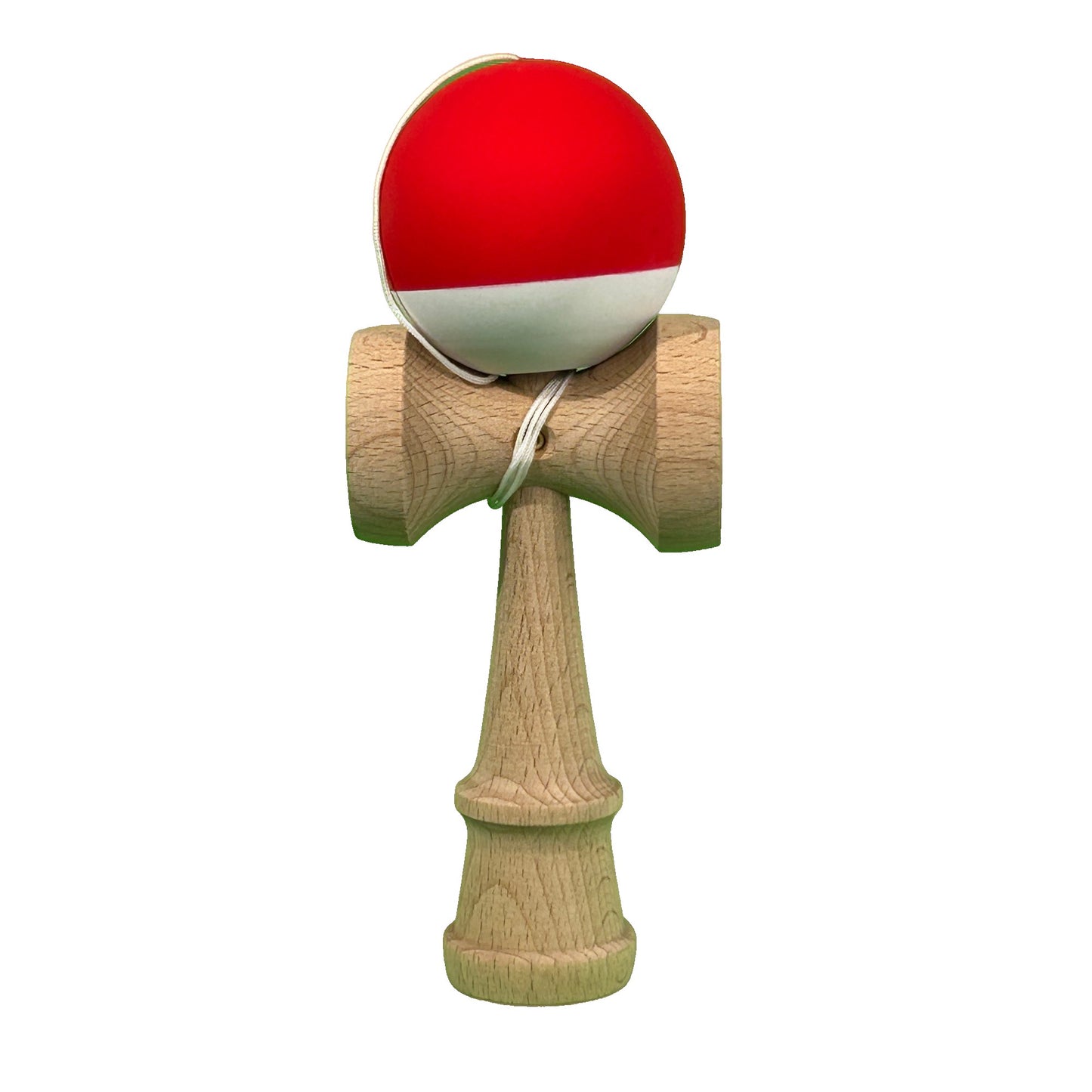 Jucărie KENDAMA din Lemn, 18 cm Bicolor Roșu-Alb