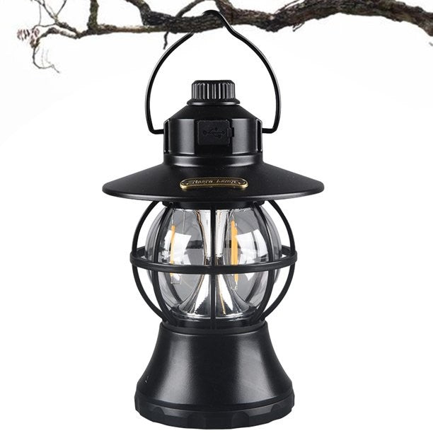 Lampa de camping retro portabila tip felinar vintage LED , cu acumulator inclus 1200 mah