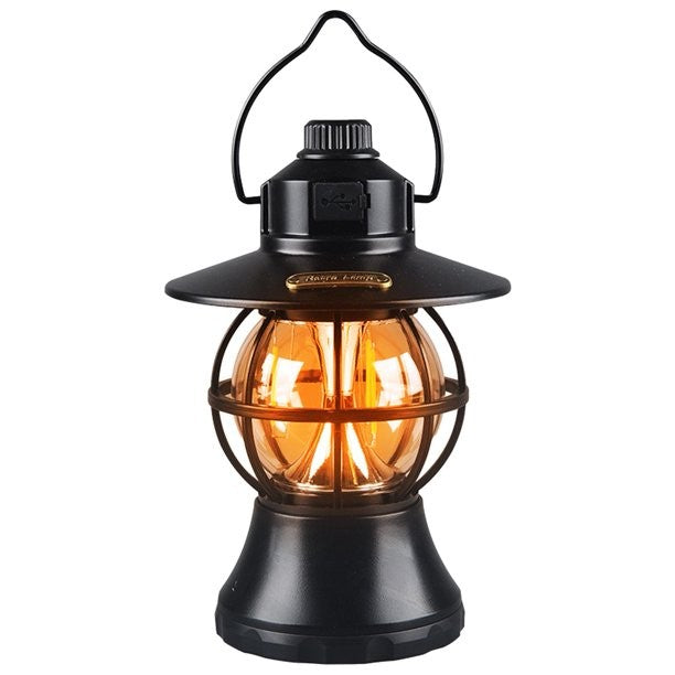 Lampa de camping retro portabila tip felinar vintage LED , cu acumulator inclus 1200 mah