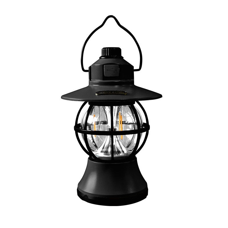 Lampa de camping retro portabila tip felinar vintage LED , cu acumulator inclus 1200 mah