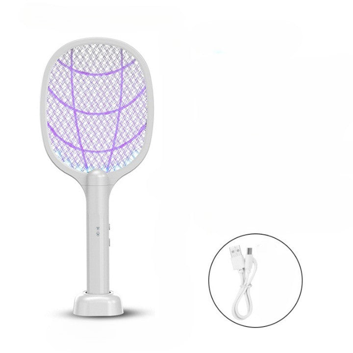 Lampă Electrică Anti-Țânțari MaisonElise, Reîncărcabilă USB, Plasă Aluminiu, 42.5 x 18 x 7.5 cm, Alb – Protecție Rapidă și Silențioasă