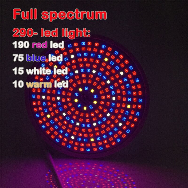 Lampa pentru creșterea plantelor de interior 290 LED uri , 2 culori.