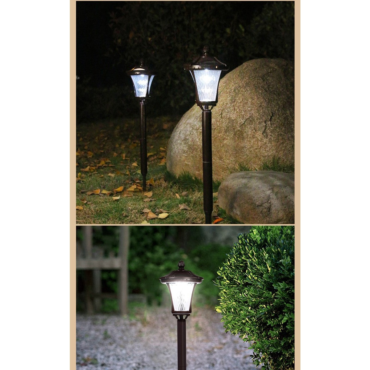 Lampa solara cu prindere in pământ , înălțime 65cm , Lumina Alb rece