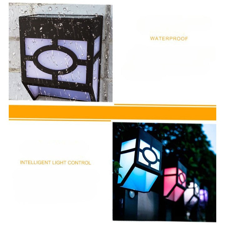 Lampa Solara cu senzor geometric , ip 65 , lumina colorată
