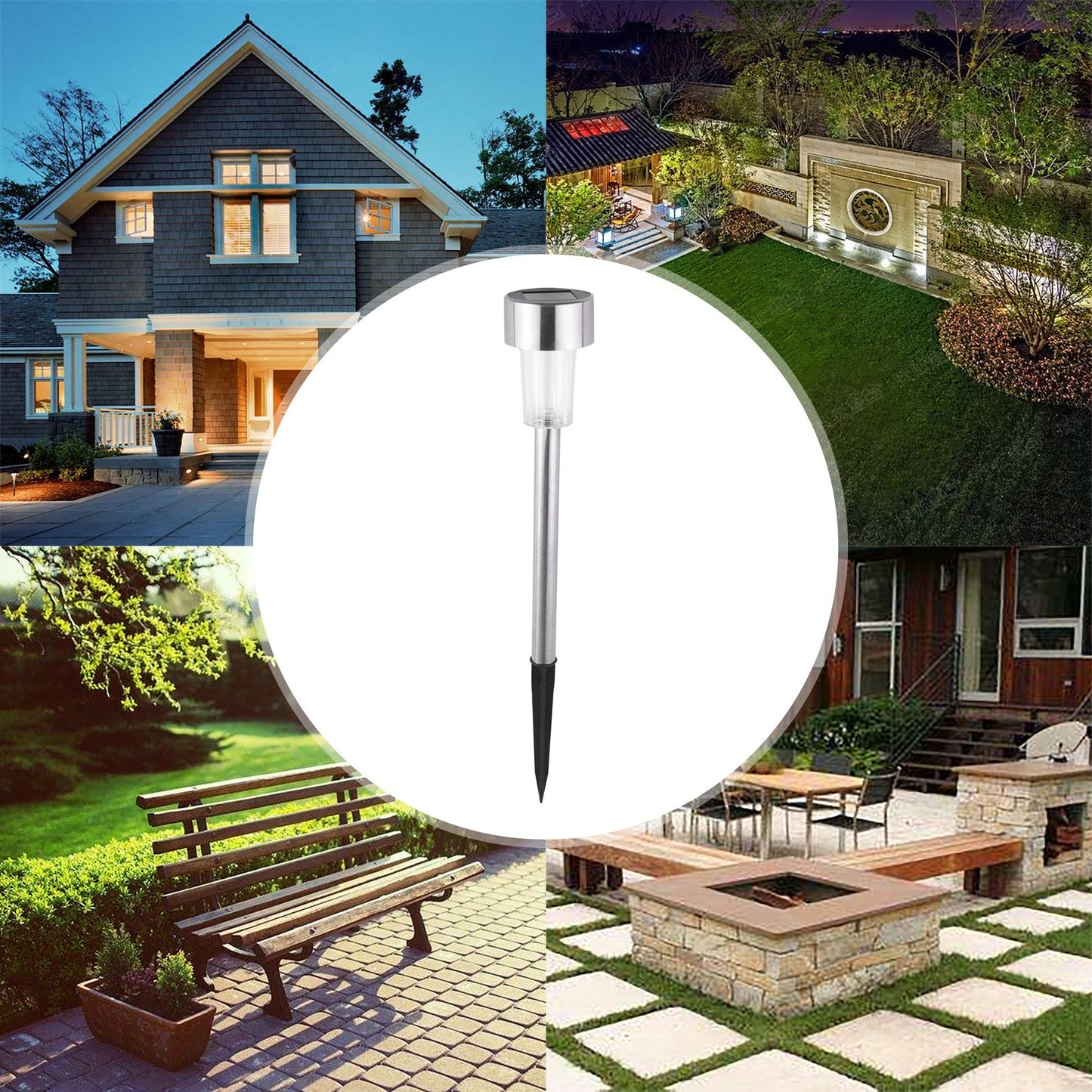 Lampa Solara Led Decorativă Pentru Grădină, Argintie, Lumina Alb Cald