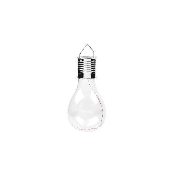 Lampa Solara LED Decorativă sub forma de Bulb, pentru exterior , suspendata, IP65, Bulb transparent , Lumina caldă