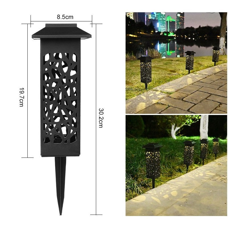 Lampa solara LED , tip felinar cu acoperiș , pentru grădină, înălțime 30,2 cm , putere 0,2w, 600mAh , ALB Cald