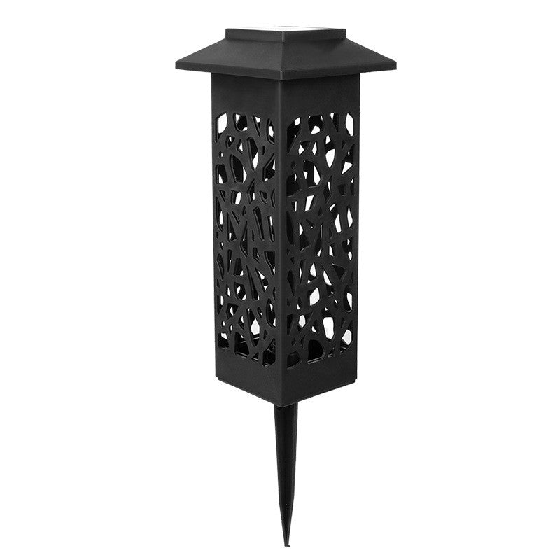 Lampa solara LED , tip felinar cu acoperiș , pentru grădină, înălțime 30,2 cm , putere 0,2w, 600mAh , ALB Cald