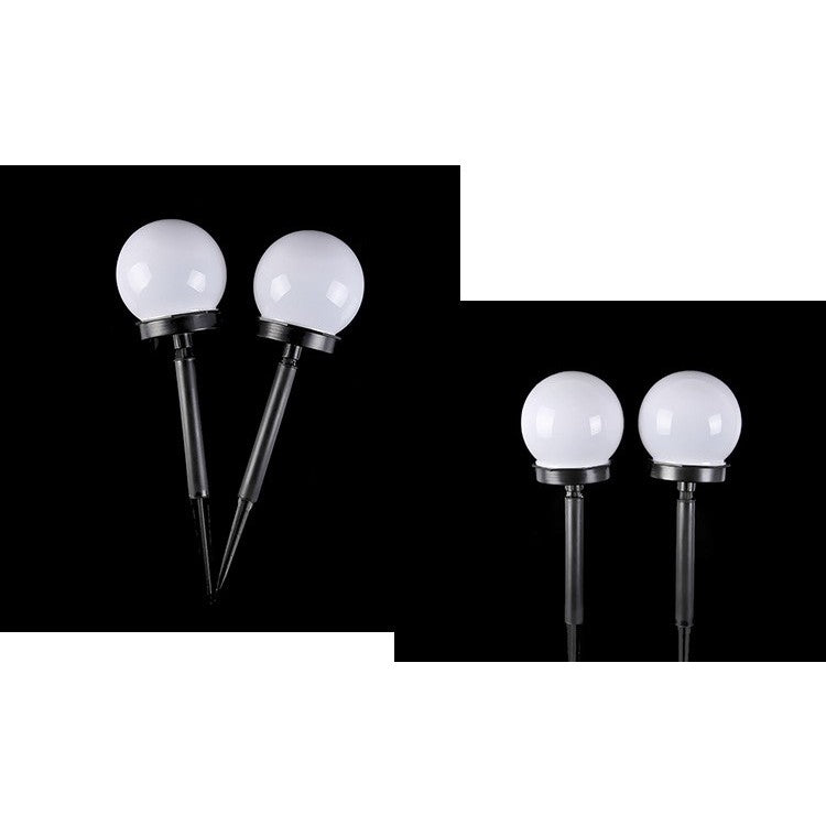 SET 2 Lămpi Solare LED, Sferice, Tip glob, Diametru 10 CM, Alb Rece