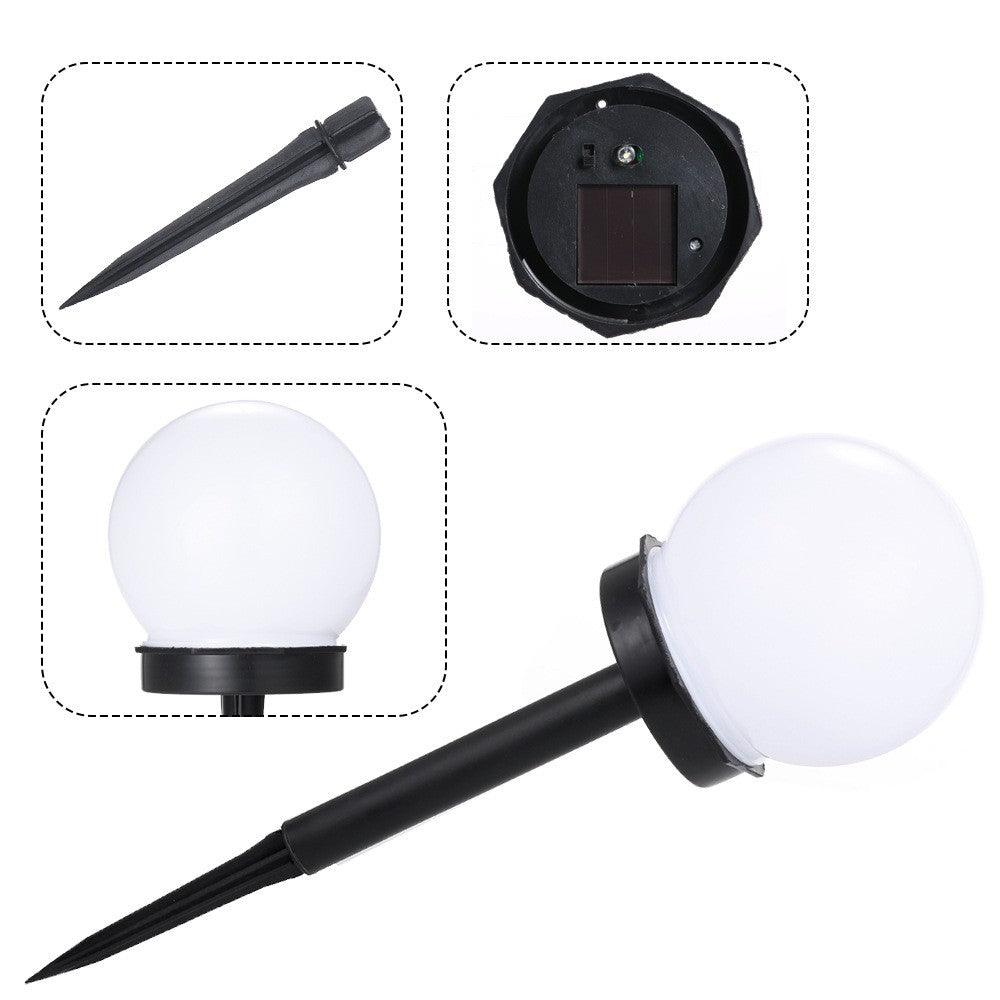 SET 2 Lămpi Solare LED, Sferice, Tip glob, Diametru 10 CM, Alb Rece