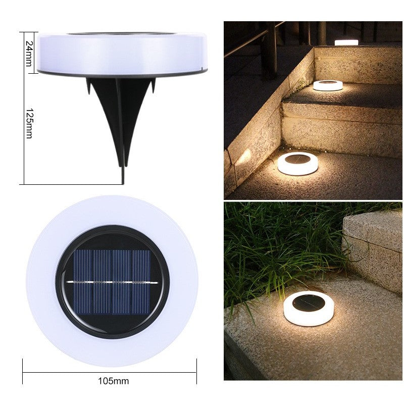 Lampa Solara LED, sub forma de cerc, pentru gazon sau grădină rezistenta la apa, Lumina Alb Cald