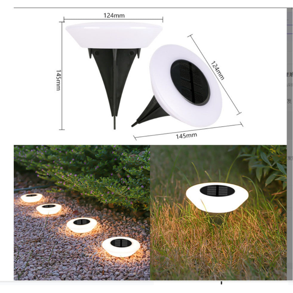 Lampa Solara LED, sub forma de cerc, pentru gazon sau grădină rezistenta la apa, Lumina Alb Cald