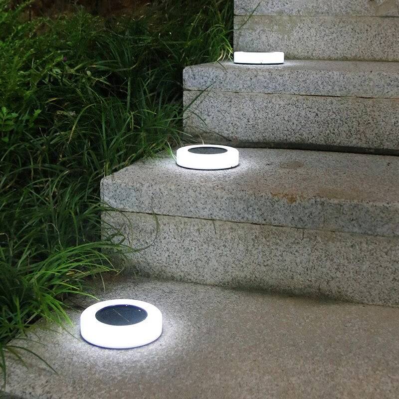 Lampa Solara LED, sub forma de cerc, pentru gazon sau grădină rezistenta la apa, Lumina Alb Rece