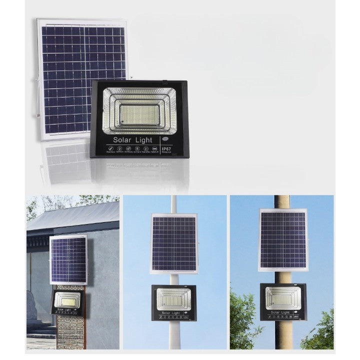 Lampa Solara Stradala, 220 LED, 100 W, cu panou solar si braț de fixare inclus